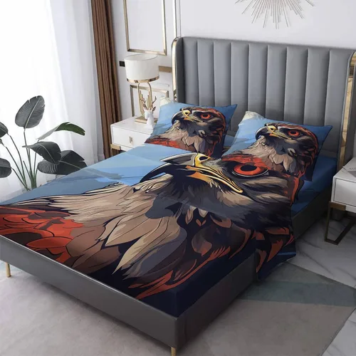 Miniatura 10 de Bald Eagle Sábanas tamaño individual – Sábanas de cama de pájaros, microfibra suave, bolsillo profundo, sábanas y fundas de almohada estampadas sin