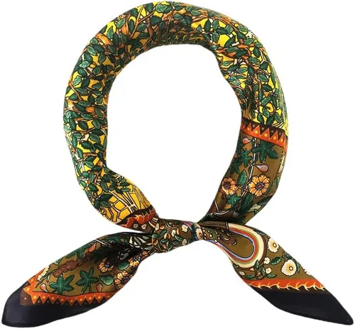 Miniatura 12 de FONYVE Bufandas 100% de seda de morera para mujer, bufanda cuadrada ligera de satén para la cabeza, bufanda pequeña de seda para dormir, 21 x 21