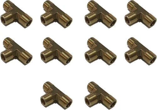 Miniatura 5 de Forjado todo macho TEE 3/8" NPT combustible/aire/agua/aceite/gas WOG (cantidad 01)