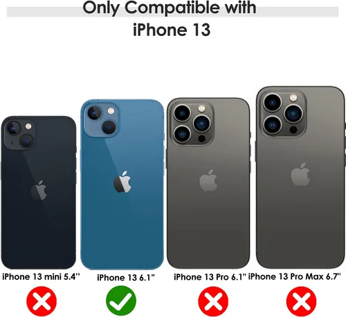 Miniatura 7 de LOHASIC Funda de piel diseñada para iPhone 13, funda clásica de lujo, suave, antiarañazos, a prueba de golpes, compatible con iPhone 13 de 6.1