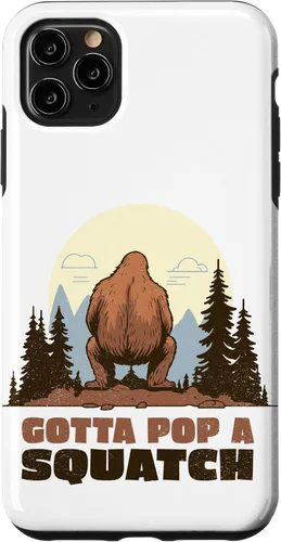 Miniatura 13 de Funda divertida para iPhone 16, diseño de Bigfoot Gotta Pop A Squatch Squat Poop Joke