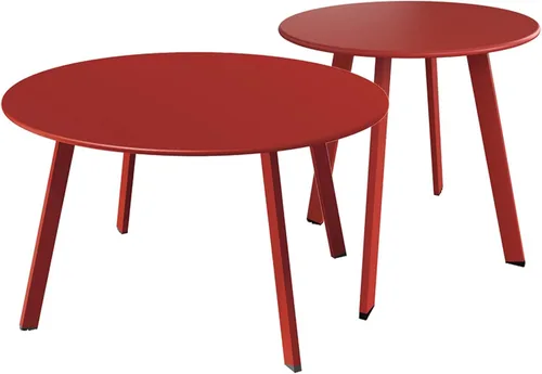 Miniatura 12 de Mesa redonda para café de acero Grand Patio para patio, mesa auxiliar grande resistente a la intemperie para exteriores, color negro