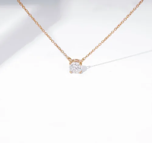 Miniatura 5 de Tienda Collection Sterling Silver Solitaire Pendant Necklace with Round Cut Infinite Elements Cubic Zirconia Round Solitaire Pendant