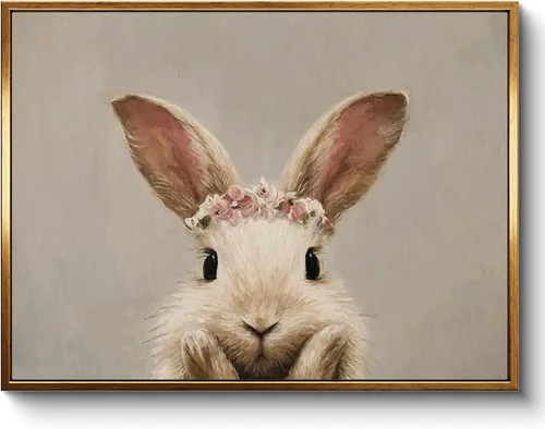 Miniatura 88 de InSimSea Arte de Pared en Lienzo Vintage con Marco Dorado Dama del Siglo XVII en Vestido Blanco Tono Oscuro 12 x 16 pulgadas, Retrato Melancólico