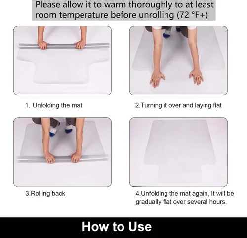 Miniatura 7 de AiBOB - Cubrepiso para Silla de Oficina para Pisos de Madera Dura, 36 x 48 pulgadas, Alfombras de Silla de Piso Duro Bajo el Escritorio