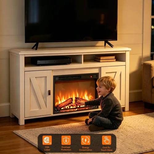 Miniatura 8 de Inserto de chimenea eléctrica de 23 pulgadas, calentador de chimenea eléctrico con control remoto/temporizador, brillo ajustable de 4 llamas