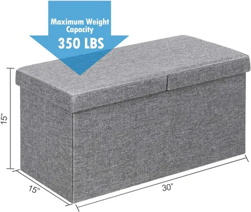 Miniatura 3 de Giantex Otomana plegable de almacenamiento de 30 pulgadas de ancho, gran espacio de almacenamiento de 80 litros y asiento acolchado para sala
