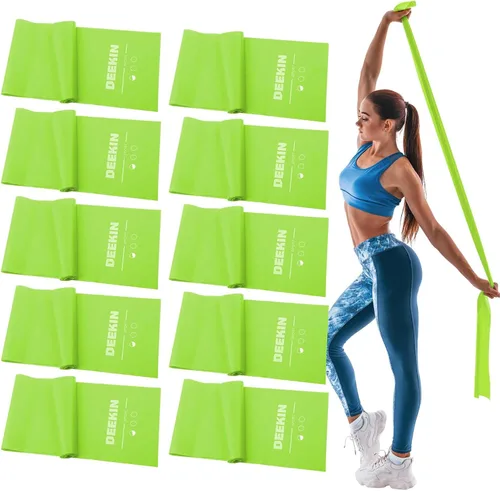 Miniatura 7 de DEEKIN Juego de 10 bandas de resistencia profesionales para ejercicio, sin látex, para pilates, terapia física, entrenamiento de fuerza, yoga