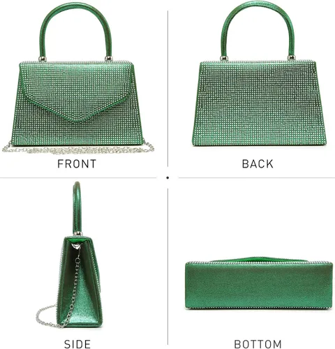 Miniatura 97 de Dasein Bolso de noche para mujer, embragues de fiesta, bolsos de boda, cóctel, baile de graduación, bolsos con purpurina esmerilada