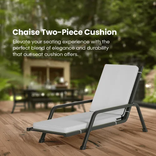 Miniatura 4 de Chaise Lounge - Cojines para muebles de patio al aire libre Cojines para sillas de patio resistentes al agua de 72 x 21 pulgadas Cojines Gris