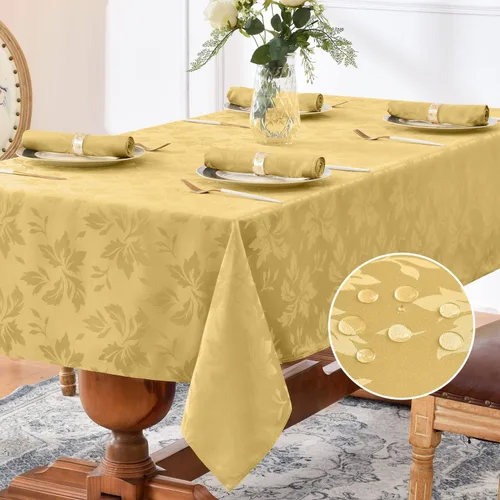 Miniatura 20 de Romanstile Mantel rectangular de jacquard de primavera, impermeable, diseño floral de damasco, manteles decorativos de tela pesada para cenas