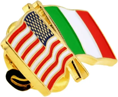Miniatura 104 de PinMart Pin de solapa esmaltado con bandera de la amistad cruzada de Estados Unidos y el mundo