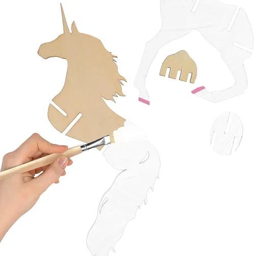 Miniatura 5 de LEISURE ARTS - Rompecabezas 3D, kit de 14 piezas, unicornio de construcción de madera, kits de construcción de madera, proyectos de bricolaje
