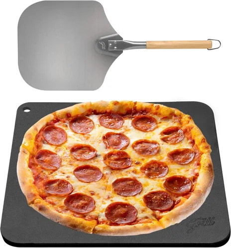 Pizza Steel PRO de Hans Grill | Hoja cuadrada para hornear de metal conductivo XL (1/4 de pulgada de grosor) para cocinar pizzas en horno y