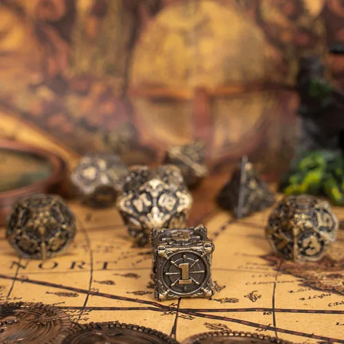 Miniatura 2 de Surpass DND - Juego de dados de metal para juegos de rol, dados poliédricos, Calabozos y Dragones, regalos de Pathfinder, dados de d&d, juego de 7