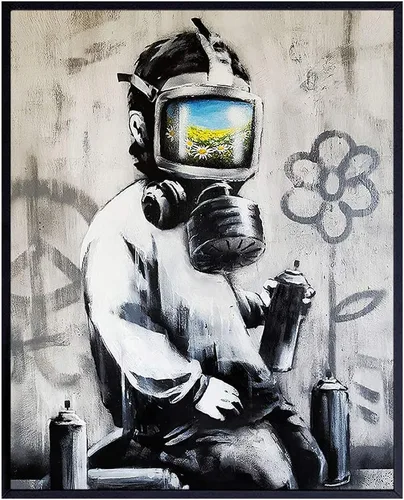 Banksy - Mural urbano urbano de 8 x 10 pulgadas, decoración de pared de arte moderno y contemporáneo para el hogar, apartamento, oficina,