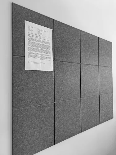 Miniatura 55 de Tabla de corcho alternativa de 24 x 36 pulgadas, paquete de 6 azulejos de pared de fieltro con pestañas adhesivas extraíbles seguras, tableros