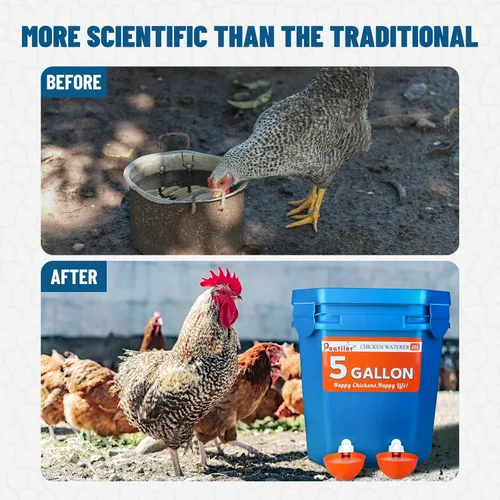 Miniatura 4 de Paquete de 8 tazas grandes automáticas para bebedero de pollo, alimentador de agua para pollo, kit de alimentador de agua para aves de corral