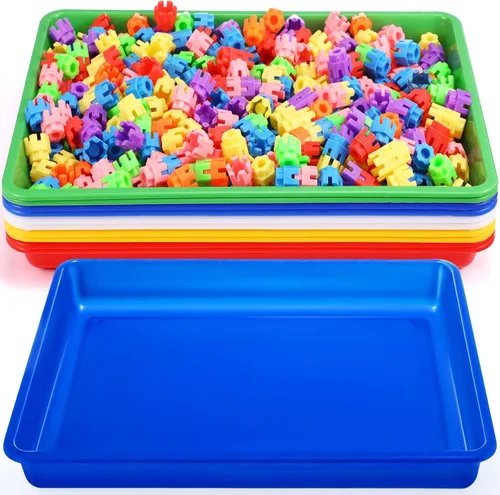 Miniatura 9 de Hoteam Bandeja organizadora de almacenamiento plana, bandeja de papel para aula, organizador de archivos apilable de plástico para escuela, oficina