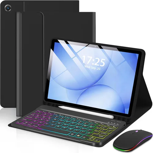Funda EAMPANG con teclado ratón para Samsung Galaxy Tab A9 Plus de 11 pulgadas (SM-X210/X215/X216/X218), teclado magnético desmontable USB-C con