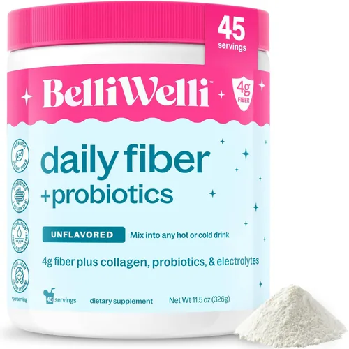 Miniatura 15 de BelliWelli Suplemento de fibra para mujeres y hombres – Polvo de fibra diaria premium de acacia orgánica con colágeno añadido, electrolitos