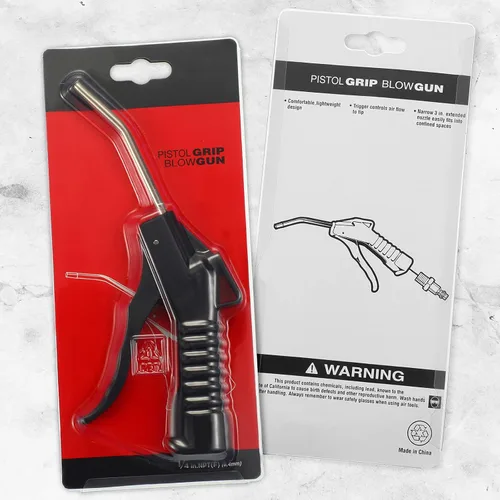 Miniatura 4 de Honoson 2 piezas de boquilla de aire soplador pistola agarre de pistola herramienta de soplado de aire accesorios de compresor para mecánicos Negro