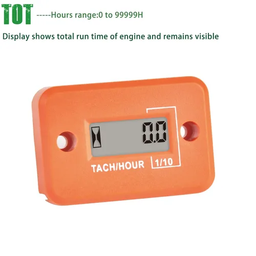 Miniatura 2 de Yooreal Medidor digital de horas, tacómetro de RPM, diseño impermeable IP68 para cortacésped, automóvil, motor, tractor, motosierra, motor fuera