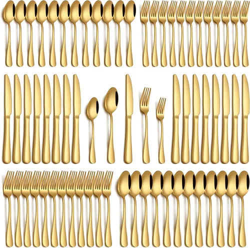 Miniatura 10 de PHILIPALA Juego de 20 piezas de cubiertos de acero inoxidable, juego de cubiertos para 4, cubiertos de acero inoxidable de grado alimenticio