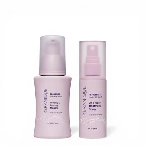 Miniatura 10 de Keranique Mousse Voluminizador para Mujeres - Espuma Anti-Frizz para Engrosar y Peinar para Cabello Fino, Liso, Ondulado y Rizado
