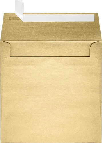 LUXPaper Sobres de invitación cuadrados | Despegar y prensar | 6 x 6 pulgadas | Rubio metálico | Texto de 81 libras | Cantidad de 1,000 unidades