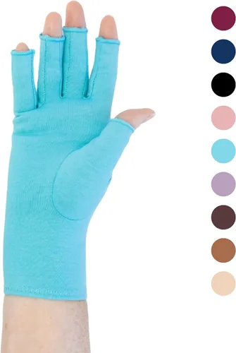 Miniatura 2 de GRACE & ABLE Guantes de compresión para artritis - Dedo abierto, mezcla de algodón, soporte de mano ligero y transpirable