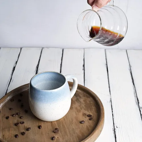 Miniatura 5 de Bosmarlin Taza de café grande de cerámica, 21 onzas, taza de té grande redonda, apta para lavavajillas y microondas, taza en forma de huevo, esmalte