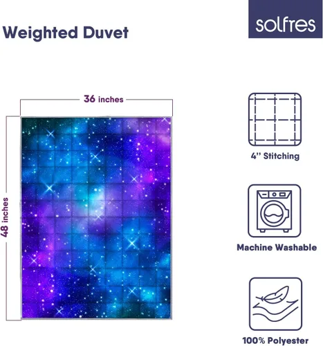 Miniatura 3 de Solfres Manta pesada de 5 libras, 36 x 48 pulgadas, manta pesada de impresión de 5 libras para niños y adolescentes, ultra suave y acogedora