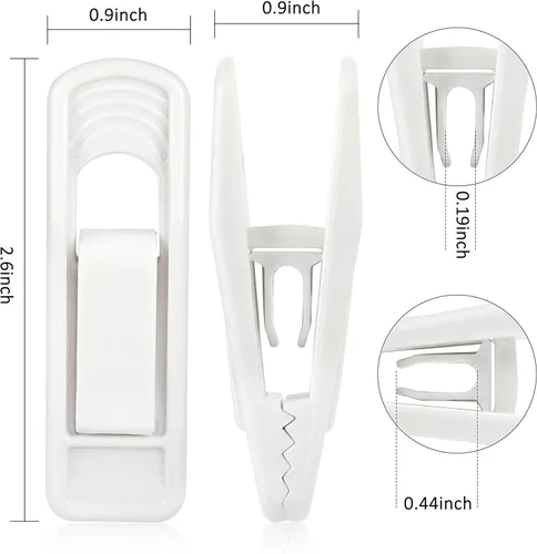 Miniatura 2 de Tinfol 40 clips de plástico para colgar – Clips de agarre fuerte, clip de falda de pantalón blanco, clip de dedo multiusos para perchas de ropa