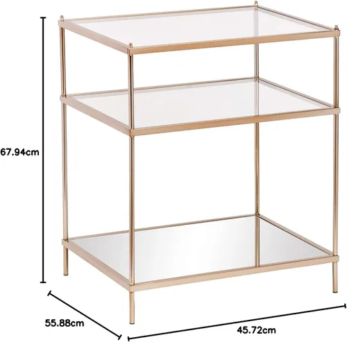 Miniatura 9 de SEI Furniture - Mesa auxiliar Knox - Cobre - Diseño de transición, metal y vidrio - Ideal para sala de estar, dormitorio (OC2204)
