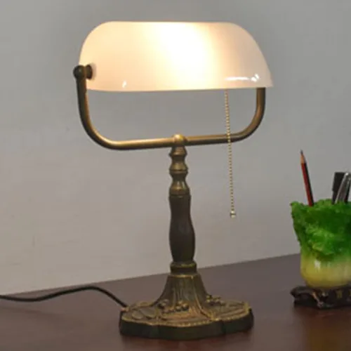 Miniatura 5 de Lámpara de mesa tradicional de Bankers, luces de escritorio de lectura para dormitorio, mesita de noche, oficina, interruptor de cadena, base