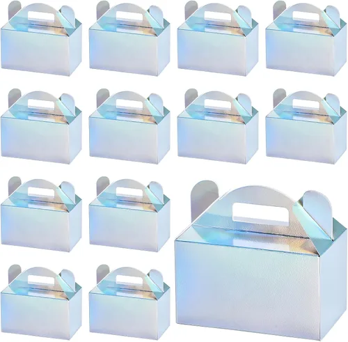 Miniatura 13 de MOORAY Paquete de 30 cajas de dulces con asas, cajas de regalo para fiestas de cumpleaños infantiles, baby shower, boda, Halloween y Navidad (dorado)
