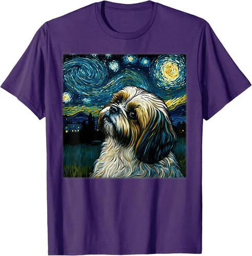Miniatura 86 de Camiseta Surrealism Starry Night Shih Tzu Dog