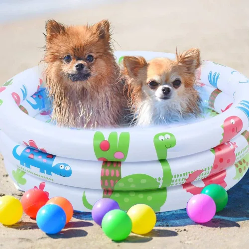 Miniatura 2 de Asixxsix Piscina inflable para bebés, redonda de 23.6 pulgadas, parte inferior acolchada suave, inflado rápido, multiusos para niños, niños pequeños