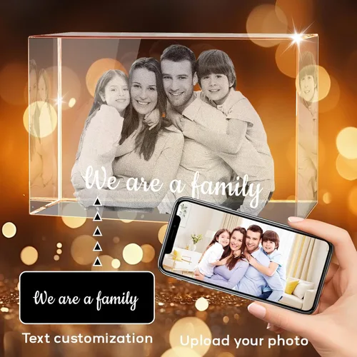 Miniatura 3 de Foto de cristal 3D personalizada, regalos personalizados para mujeres, esposa, hombres, ella, él, regalo personalizado de Navidad y celebraciones