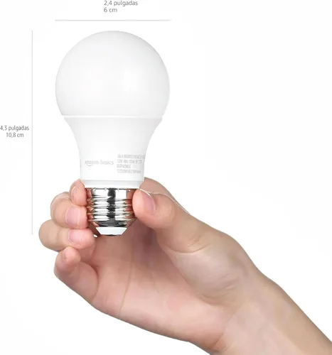 Miniatura 7 de Bombilla LED A19 de Amazon Basics con sensor de atardecer a amanecer, equivalente a 60 vatios, 9W de eficiencia energética, base estándar E26, luz