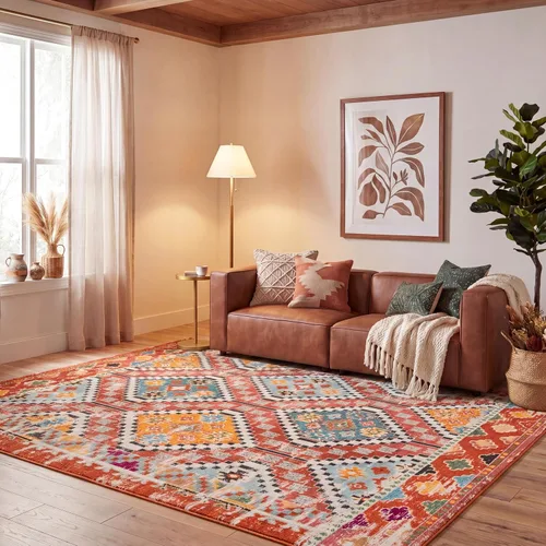 Miniatura 35 de SAFAVIEH Madison Collection - Alfombra de pasillo de 2 pies 2 pulgadas x 6 pies, color verde y beige, diseño bohemio de diamante, no desprende