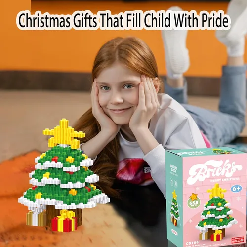 Miniatura 5 de Bloques de Construcción de Árbol de Navidad Compatible con Lego Navidad Micro Bloques Apilables Nuevos Juguetes Caja de Regalo de Vacaciones