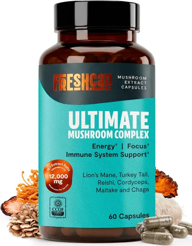 Miniatura 11 de FreshCap Mushrooms Suplemento de melena de leones en polvo, 14,000 mg, extracto de melena de león, suplemento de hongos para concentración