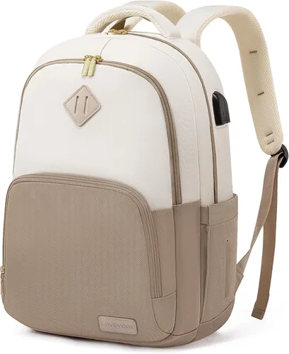 Miniatura 3 de LOVEVOOK Mochila escolar para mujeres y hombres, mochila clásica con compartimento para laptop de 15.6 pulgadas, bolsa ligera para libros
