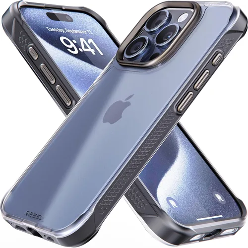 Miniatura 22 de Phone REBEL - Funda transparente para iPhone 14 Plus [Serie esmerilada Gen-4], textura mate translúcida, no se pone amarilla, protectores a prueba