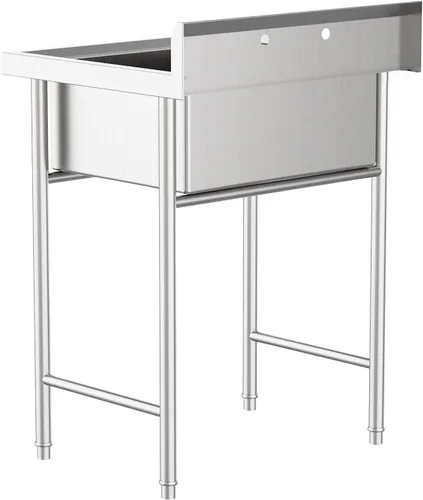 Miniatura 6 de VINGLI Fregaderos utilitarios independientes mejorados de 28" de acero inoxidable 304 para cuarto de lavandería con protector contra salpicaduras