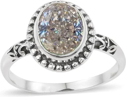 Miniatura 11 de Anillo de plata de ley 925 para mujer, anillo único de gema ovalada hecho a mano