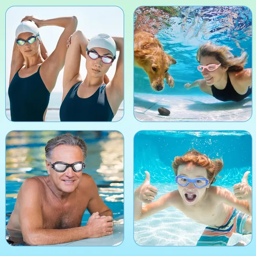 Miniatura 6 de Yexiya 30 pares de gafas de natación con clip nasal y tapones para los oídos, antiniebla, protección UV, sin fugas, visión amplia de verano