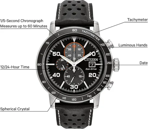 Miniatura 10 de Citizen Men's Eco-Drive Weekender Brycen Chronograph Watch in Stainless Steel